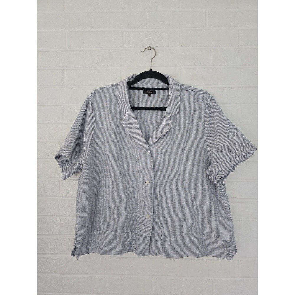 Quince 100% European Linen Short Sleeve Shirt Size XL